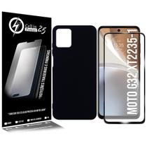 Capa Capinha Aveludada Compatível Moto G32 6.5 XT2235 + PELÍCULA Vidro Full 3d - Cell In Power25 Capa Capinha Aveludada Compatível Moto G32 6.5 XT2235 + PELÍCULA Vidro Full 3d - Cell In Power25
