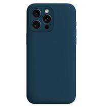 Capa Capinha Aveludada Para iPhone 15 Pro Azul Marinho