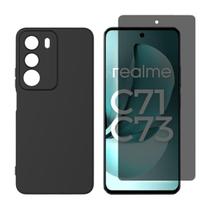 Capa Capinha Aveludada Para Realme C71 / C73 Kit Película Vidro 3D / Hidrogel