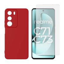 Capa Capinha Aveludada Para Realme C71 / C73 Kit Película Vidro 3D / Hidrogel