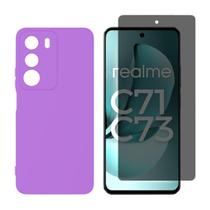 Capa Capinha Aveludada Para Realme C71 / C73 Kit Película Vidro 3D / Hidrogel