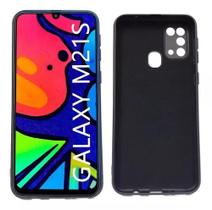 Capa Capinha Aveludada Preta + Película de Cerâmica Para Samsung Galaxy M21S