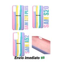 Capa capinha Candy colors Arco íris Silicone Celular Samsung A52 / S10 LITE / S20 / S20 Plus