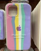 Capa capinha Candy colors Arco íris Silicone para ip 12 mini