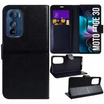 Capa Capinha Carteira Estojo Flip PRETA para Moto Edge 30 XT2203