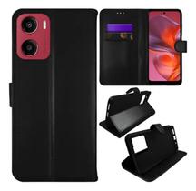 Capa Capinha Carteira Estojo Flip Preta Para Moto G05 Xt2523 Capa Capinha Carteira Estojo Flip Preta Para Moto G05 Xt2523