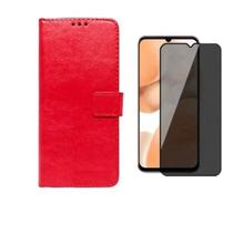 Capa Capinha Carteira Flip Couro + Pelicula Privacidade Motorola Moto G06