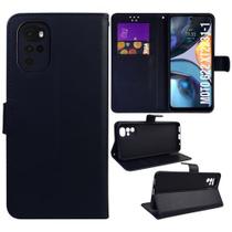 Capa Capinha Carteira Flip Para Moto G22 Case Preta