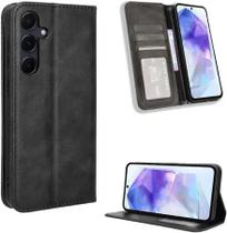 Capa Capinha Carteira Flip Para Samsung Galaxy A55 Cor Preto