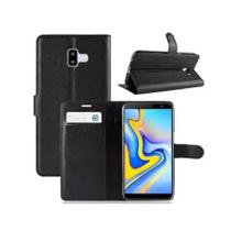 Capa Capinha Carteira Flip Para Samsung Galaxy J6 Plus Cor: Preto