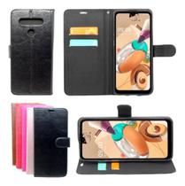 Capa Capinha Carteira LG K61 Flip Case Colorida Preta Capa Capinha Carteira LG K61 Flip Case Colorida Preta