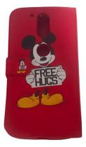 Capa Capinha Carteira Para Moto G4 Plus Mickey