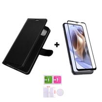 Capa Capinha Carteira + Película 3D Para Modelos Motorola