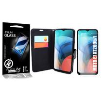 Capa Capinha Carteira + Pelicula Vidro Moto E7 6.5 XT2095 - Cell In Power25