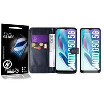 Capa Capinha Carteira + Película Vidro Para Moto G50 5G XT2149 - Cell in Power25
