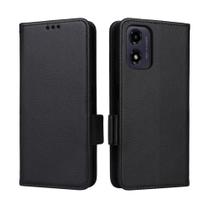 Capa Capinha Carteira Preta Para Motorola G04