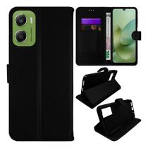 Capa Capinha Carteira Preta Para Motorola G06