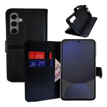 Capa Capinha Carteira Preta Para Samsung Galaxy S25 FE