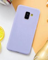 Capa Capinha Case A8 (2018) da Samsung Galaxy Silicone Aveludado Proteção de Câmera Colorida