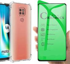 Capa Capinha Case Anti Impacto Compativel Com Motorola Moto G9 Play + Película Ceramica Flexível