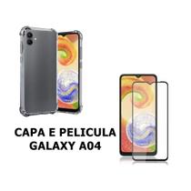 Capa Capinha Case Anti impacto E Pelicula Vidro 3D 9D Compativel A04 Proteção Tela Celular
