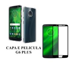 Capa Capinha Case Anti impacto E Pelicula Vidro 3D 9D Compativel Moto G6 Plus 5.9 Polegadas Proteção Tela Celular