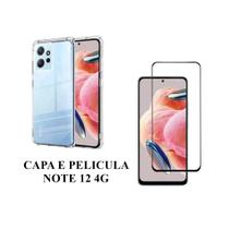 Capa Capinha Case Anti impacto E Pelicula Vidro 3D 9D Compativel Note 12 4G Proteção Tela Celular