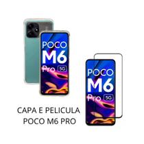 Capa Capinha Case Anti impacto E Pelicula Vidro 3D 9D Compativel Poco M6 Pro Proteção Tela Celular - MK3 PARTS