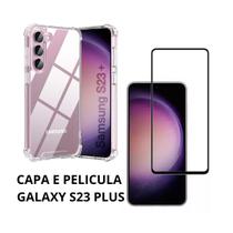Capa Capinha Case Anti impacto E Pelicula Vidro 3D 9D Compativel S23 Plus Proteção Tela Celular