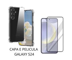 Capa Capinha Case Anti impacto E Pelicula Vidro 3D 9D Compativel S24 Proteção Tela Celular