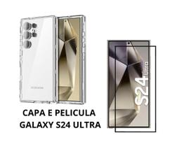 Capa Capinha Case Anti impacto E Pelicula Vidro 3D 9D Compativel S24 Ultra Proteção Tela Celular