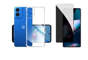 Capa Capinha Case Anti Impacto + Pelicula Anti Espiã Motorola Moto G45