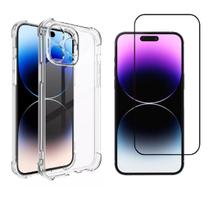 Capa Capinha Case Anti Impacto + Pelicula Vidro 3d Compativel iPhone 15 Pro