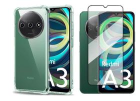 Capa Capinha Case Anti Impacto + Pelicula vidro 3D Redmi A3 Capa Capinha Case Anti Impacto + Pelicula vidro 3D Redmi A3