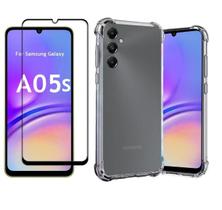 Capa Capinha Case Anti Impacto + Pelicula vidro temperado 3D Samsung Galaxy A05S Capa Capinha Case Anti Impacto + Pelicula vidro temperado 3D Samsung Galaxy A05S