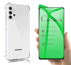 Capa Capinha Case Anti Shock Impacto Samsung Galaxy A32 4G + Película Ceramica Flexível Nano 9d - Yellow Lens