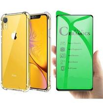 Capa Capinha Case Anti Shock Impacto Transparente Iphone XR 6.1 + Película Cerâmica Flexível Nano 9D