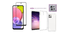Capa Capinha Case Anti Shock Premium + Pelicula vidro temperado 3D Samsung Galaxy A03