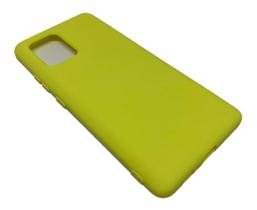 Capa Capinha Case Aveludada Amarela Samsung Galaxy S10 Lite