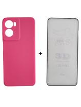 Capa Capinha Case Aveludada + Película 3D Vidro Para Motorola Moto G05 Cor: Rosa Pink Capa Capinha Case Aveludada + Película 3D Vidro Para Motorola Moto G05 Cor: Rosa Pink