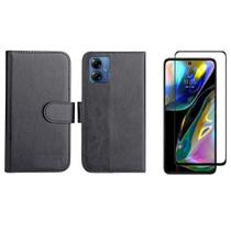 Capa Capinha Case Carteira Flip Couro + Pelicula 3d Motorola Moto G84 Capa Capinha Case Carteira Flip Couro + Pelicula 3d Motorola Moto G84