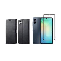 Capa Capinha Case Carteira Flip Couro + Pelicula 3d Samsung Galaxy A06