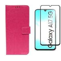 Capa Capinha Case Carteira Flip Couro + Pelicula vidro 3D Samsung Galaxy A17 5g