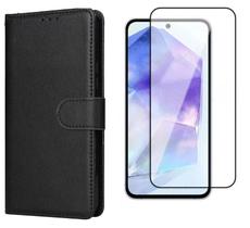 Capa Capinha Case Carteira Flip Magnético + Pelicula vidro 3D Samsung Galaxy A55 Capa Capinha Case Carteira Flip Magnético + Pelicula vidro 3D Samsung Galaxy A55