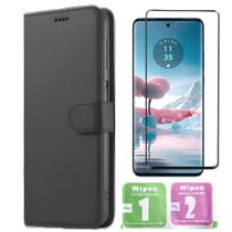 Capa Capinha Case Carteira + Película 3D Para Moto Edge 40 Neo