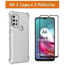 Capa Capinha Case Compatível Moto G10 G10 Power G20 G30 Anti Impacto + 2 Peliculas Vidro 3D 9D Flexível Tpu Transparent