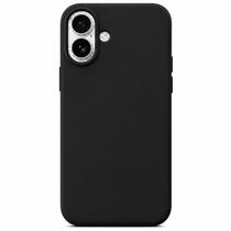 Capa Capinha Case Compatível para iPhone 16 Plus aveludada Premium Silicone com logo da maça COR:PRETO