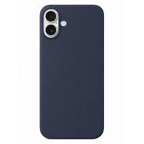 Capa Capinha Case Compatível para iPhone 17 Silicone Premium Aveludada com Logo da Maçã Proteção Antichoque COR:AZUL E