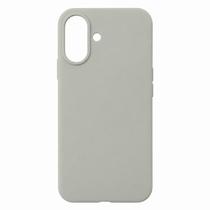 Capa Capinha Case Compatível para iPhone 17 Silicone Premium Aveludada com Logo da Maçã Proteção Antichoque COR:CINZA