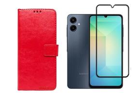 Capa Capinha Case Couro Flip + Pelicula vidro 3D Samsung Galaxy A06 Capa Capinha Case Couro Flip + Pelicula vidro 3D Samsung Galaxy A06